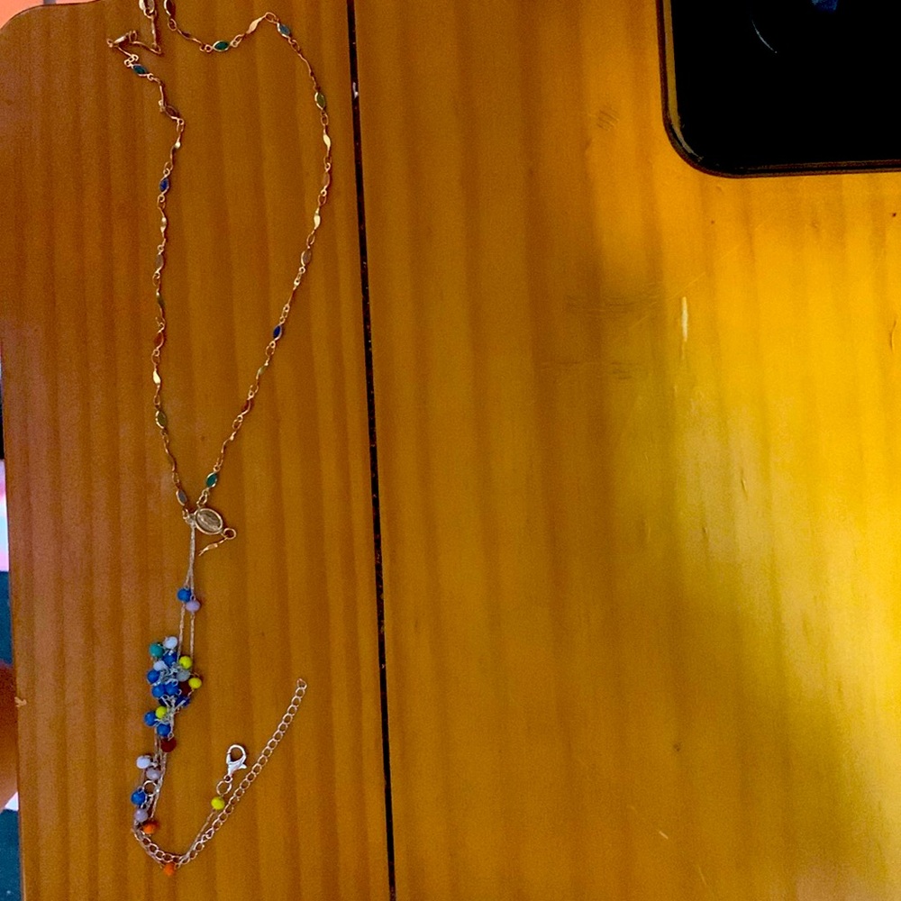 Hanging charm double necklace